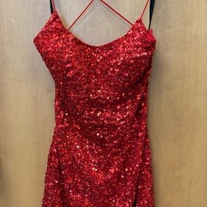 Primavera Red Sequin Dress, Size 4, excellent condition!